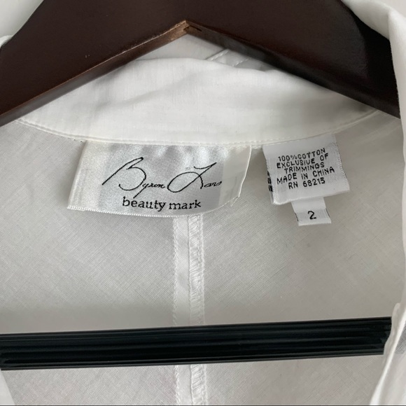 Anthro Byron Lars White Poof Bust Buttoned Blouse 2 - Picture 2 of 5